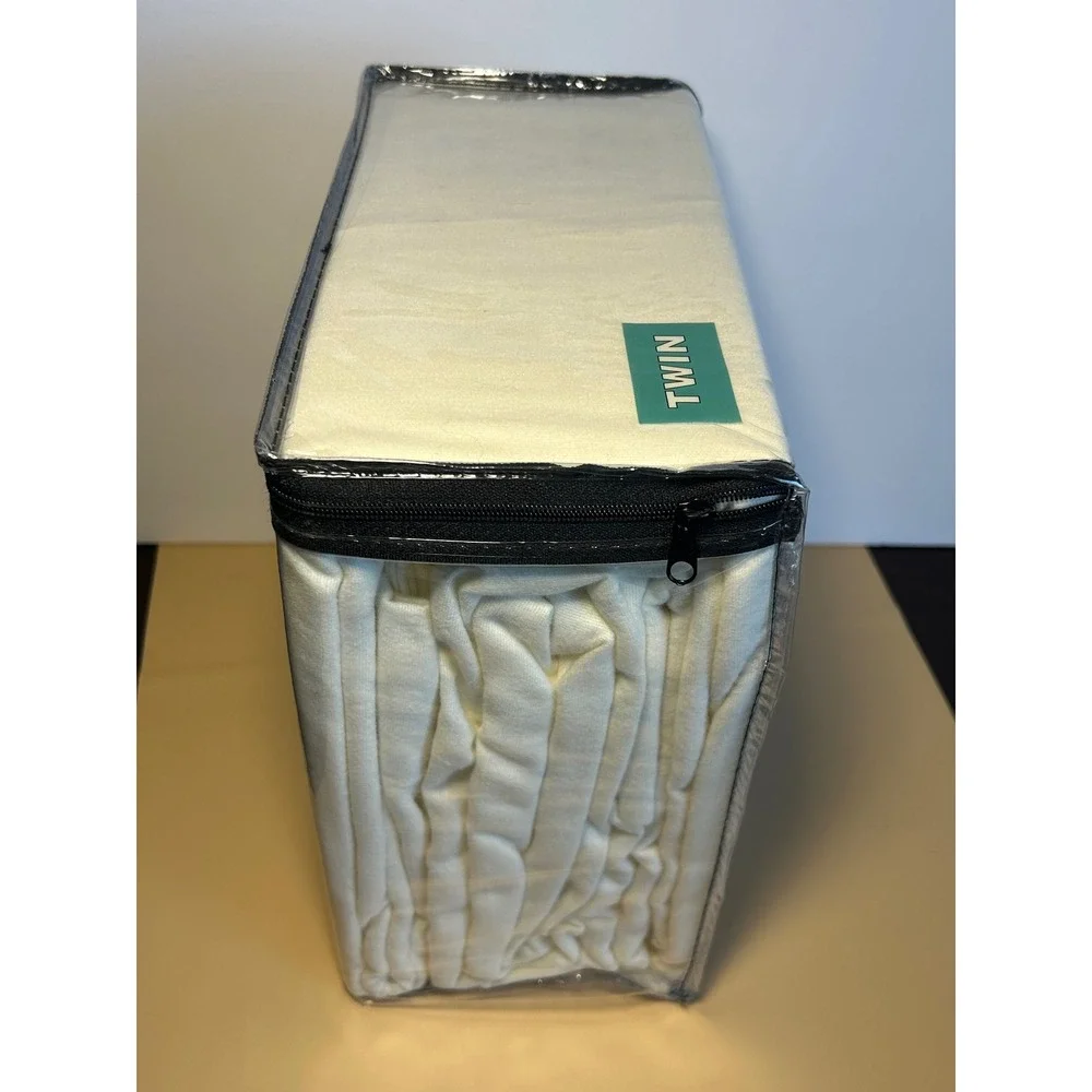 Cuddl Duds Twin Heavyweight Flannel Sheet Set Ivory 100% Cotton 3CUSFLSSSDTW